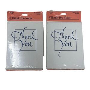 Vintage Hallmark‎ Blank Thank You Cards Set Of 2  NOS 8 Pc Each.